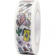 Preisvergleich für Bastelartikel: Tape Magical Summer, Cool Icon, 10 m x 15 mm bunt
