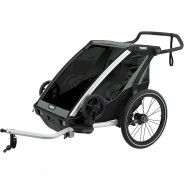 Preisvergleich für Fahrradanhänger: Thule Chariot Lite, Multisport-Fahrradanhänger Zweisitzer, Agave grün anthrazit