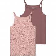 Preisvergleich für Oberteile: Top NKFSTRAP Doppelpack , Organic Cotton rosa Gr. 134/140 Mädchen Kinder