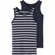 Preisvergleich für Oberteile: Top NKMTANK Doppelpack , Organic Cotton dunkelblau Gr. 116 Jungen Kinder