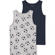 Preisvergleich für Oberteile: Top NKMTANK Doppelpack , Organic Cotton grau Gr. 146/152 Jungen Kinder