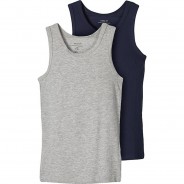 Preisvergleich für Oberteile: Top NKMTANK Doppelpack , Organic Cotton grau Gr. 86 Jungen Kinder