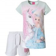 Preisvergleich für Hosen: TOPModel Set T-Shirt + Shorts  hellgrün Gr. 128/134 Mädchen Kinder