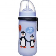 Preisvergleich für Essen & Trinken: Trinkhalmflasche Pinguine, 330 ml blau