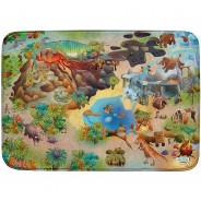 Preisvergleich für Heimtextilien: Ultrasoft Spielteppich Dinos, 100 x 150 cm braun/beige