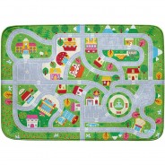 Preisvergleich für Heimtextilien: Ultrasoft Spielteppich Meine erste Stadt, Straßenverkehr, 100 x 150 cm grün/grau
