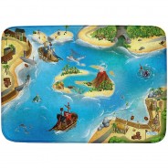Preisvergleich für Heimtextilien: Ultrasoft Spielteppich Piraten, 100 x 150 cm blau/grün