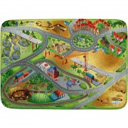 Preisvergleich für Heimtextilien: Ultrasoft Spielteppich Stadt, 100 x 150 cm grün/beige