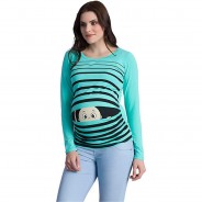 Preisvergleich für Mode für Mamas: Umstandslangarmshirt Guck Guck mit Motiv Umstandslangarmshirts mint Gr. 38 Damen Erwachsene