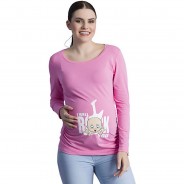 Preisvergleich für Mode für Mamas: Umstandslangarmshirt I Will Rock You mit Motiv Umstandslangarmshirts rosa Gr. 38 Damen Erwachsene