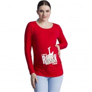 Preisvergleich für Mode für Mamas: Umstandslangarmshirt I Will Rock You mit Motiv Umstandslangarmshirts rot Gr. 38 Damen Erwachsene