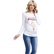 Preisvergleich für Mode für Mamas: Umstandslangarmshirt Je t’aime maman mit Motiv Umstandslangarmshirts weiß Gr. 42 Damen Erwachsene
