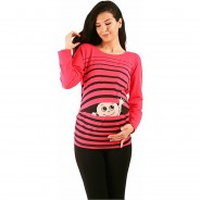 Preisvergleich für Mode für Mamas: Umstandslangarmshirt Winke Winke mit Motiv Umstandslangarmshirts koralle Gr. 42 Damen Erwachsene
