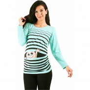 Preisvergleich für Mode für Mamas: Umstandslangarmshirt Winke Winke mit Motiv Umstandslangarmshirts mint Gr. 42 Damen Erwachsene