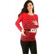 Preisvergleich für Mode für Mamas: Umstandslangarmshirt Winke Winke mit Motiv Umstandslangarmshirts rot Gr. 42 Damen Erwachsene