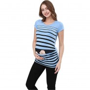Preisvergleich für Mode für Mamas: Umstandsshirt Baby Flucht mit Motiv Umstandsshirts hellblau Gr. 38 Damen Erwachsene