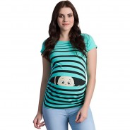 Preisvergleich für Mode für Mamas: Umstandsshirt Guck Guck mit Motiv Umstandsshirts mint Gr. 36 Damen Erwachsene