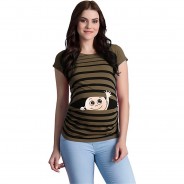 Preisvergleich für Mode für Mamas: Umstandsshirt Winke Winke mit Motiv Umstandsshirts khaki Gr. 42 Damen Erwachsene