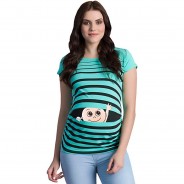 Preisvergleich für Mode für Mamas: Umstandsshirt Winke Winke mit Motiv Umstandsshirts mint Gr. 42 Damen Erwachsene