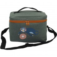 Preisvergleich für Zubehör Kinderelektronik: Universaltasche die Hörspielbox, grau/orange von Friedrich Lederwaren  Kinder