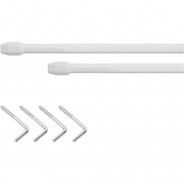 Preisvergleich für Heimtextilien: Vitragestange 11 mm, ausziehbar - Weiß, 2 Stück Vorhänge-Zubehör weiß Gr. 80