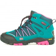 Preisvergleich für Schuhe: Wanderschuh Hiker Mid Lofoten Wanderschuhe grün/rot Gr. 28