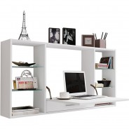 Preisvergleich für Stühle & Tische: Wandschreibtisch Wandtisch Schreibtisch Wandregal Bürotisch Teala weiß