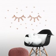 Preisvergleich für Wandtattoos: Wandsticker Wimpern, mit Glitzer gold