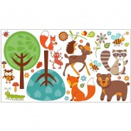 Preisvergleich für Wandtattoos: Wandtattoo 042 Wandtattoo Waldfreunde Wandtattoos bunt Gr. 175 x 900