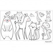 Preisvergleich für Wandtattoos: Wandtattoo 124 Tiere schwarz weiß Wandtattoos Gr. 200 x 110