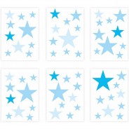 Preisvergleich für Wandtattoos: Wandtattoo 129-2 Sterne-Set blau 60 Stück Wandtattoos Gr. 125 x 250