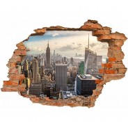 Preisvergleich für Wandtattoos: Wandtattoo 146 New York Manhattan - Loch in der Wand In 6 vers. Größen Wandtattoos bunt Gr. 170 x 250