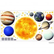 Preisvergleich für Wandtattoos: Wandtattoo 164 Sonnensystem Planeten in 6 vers. Größen Wandtattoos bunt Gr. 100 x 55