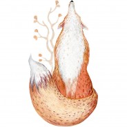 Preisvergleich für Wandtattoos: Wandtattoo Aquarell Fuchs beim Singen Wandtattoos mehrfarbig Gr. 44 x 80