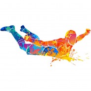 Preisvergleich für Wandtattoos: Wandtattoo Aquarell Fußballer beim Jubeln Wandtattoos mehrfarbig Gr. 200 x 92
