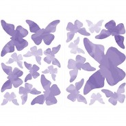 Preisvergleich für Wandtattoos: Wandtattoo Aquarell Schmetterlinge im Frühling 20 Stück Wandtattoos violett Gr. one size