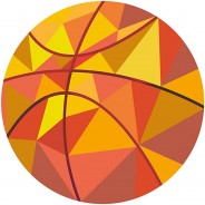 Preisvergleich für Wandtattoos: Wandtattoo Basketball mit Muster modern Wandtattoos orange Gr. 100 x 100