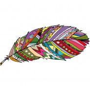 Preisvergleich für Wandtattoos: Wandtattoo Feder mit Indianer Muster Wandtattoos mehrfarbig Gr. 120 x 55