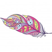 Preisvergleich für Wandtattoos: Wandtattoo Feder mit weiblichen Farben Wandtattoos mehrfarbig Gr. 55 x 25