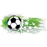 Preisvergleich für Wandtattoos: Wandtattoo Fußball mit Sterne Jungen Wandtattoos mehrfarbig Gr. 180 x 82  Kinder