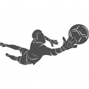 Preisvergleich für Wandtattoos: Wandtattoo Fußball Torwart mit Ball Wandtattoos schwarz Gr. 55 x 25