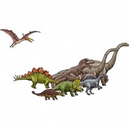 Preisvergleich für Wandtattoos: Wandtattoo Raubtiere - Dinosaurier Artenvielfalt Wandtattoos mehrfarbig Gr. 140 x 77