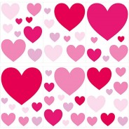 Preisvergleich für Wandtattoos: Wandtattoo Set Herzen Mädchen 50 Stück Wandtattoos pink Gr. one size  Kinder