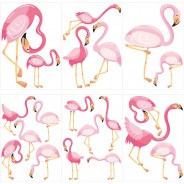 Preisvergleich für Wandtattoos: Wandtattoo Set Kinderzimmer Flamingos Wandtattoos pink Gr. one size