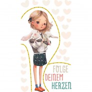 Preisvergleich für Wandtattoos: Wandtattoo Sprüche Aquarell Mädchen - Folge dem Herzen Wandtattoos mehrfarbig Gr. 77 x 140