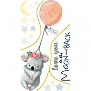 Preisvergleich für Wandtattoos: Wandtattoo Sprüche Koala Ballon - Love you to the moon Wandtattoos mehrfarbig Gr. 44 x 80