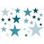 Preisvergleich für Wandtattoos: Wandtattoo Sterne Himmel Junge Mädchen Wandtattoos blau Gr. one size