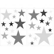 Preisvergleich für Wandtattoos: Wandtattoo Sterne Junge Mädchen Kinder Wandtattoos grau Gr. one size