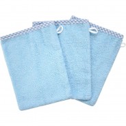 Preisvergleich für Heimtextilien: Waschhandschuh 3er Set, blau, 15 x 20 cm hellblau