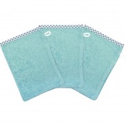 Preisvergleich für Heimtextilien: Waschhandschuh 3er Set, kristallblau, 15 x 20 cm türkis